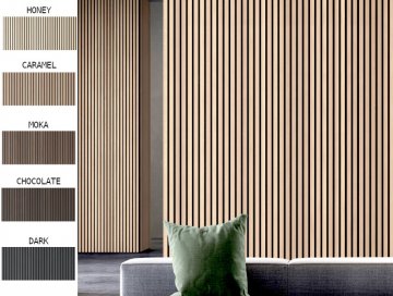 Pannello fonoassorbente in legno a listelli